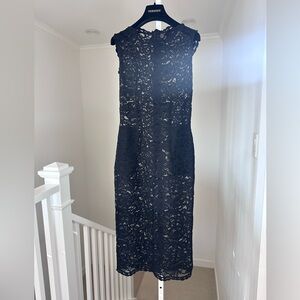 Pierre Balmain Black Lace Midi Column Cocktail Party Dress  - Vintage